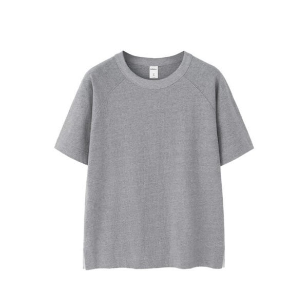 Mens lounge shirt – vintage grey raglan sleeve cotton T-shirt.