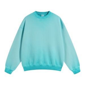 Primitive hoodie in sky blue with vintage washed crewneck design.