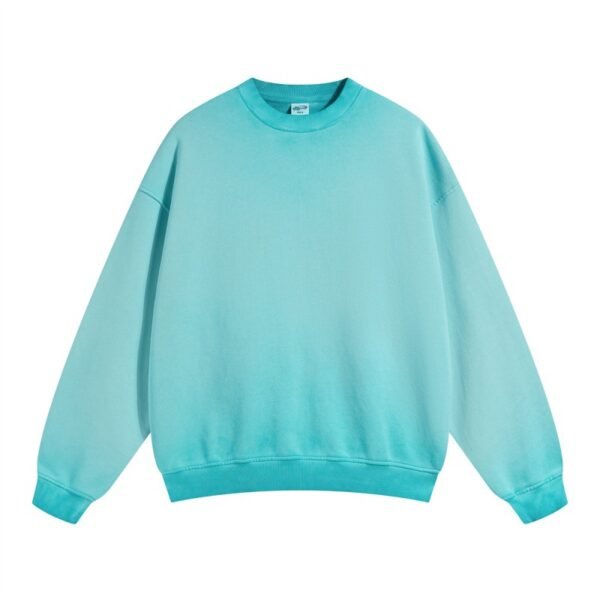 Primitive hoodie in sky blue with vintage washed crewneck design.