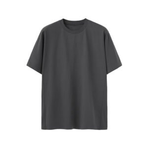 Dark gray quick-dry T-shirt for men with UPF 50 sun protection – lightweight polyester tee for outdoor sports.