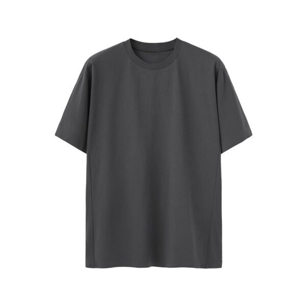 Dark gray quick-dry T-shirt for men with UPF 50 sun protection – lightweight polyester tee for outdoor sports.