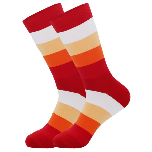 Custom Soccer Socks – Striped Green & White Cotton Athletic Crew Socks - Image 3