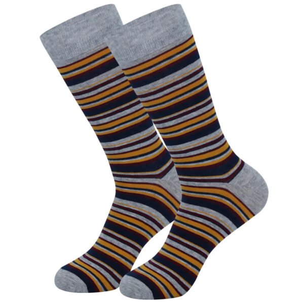 Adult Pure Cotton Red, Green, Yellow and Grey College Socks - Image 3