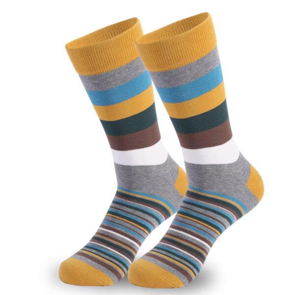 Adult Pure Cotton Blue, Orange, Brown and Beige Custom Compression Stockings - Image 2