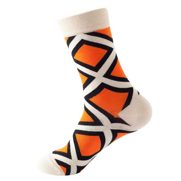 Adult Pure Cotton Blue, Orange, Brown & Beige Custom Baseball Socks - Image 2